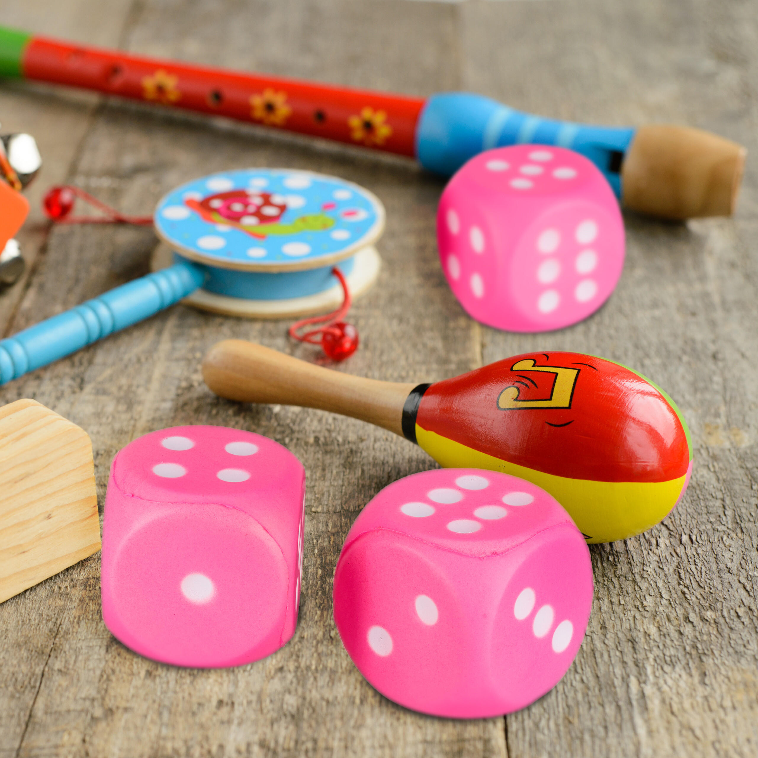 6xSCHAUMSTOFFWÜRFEL - Pink, Kunststoff (7.5/7.5cm) - Relaxdays