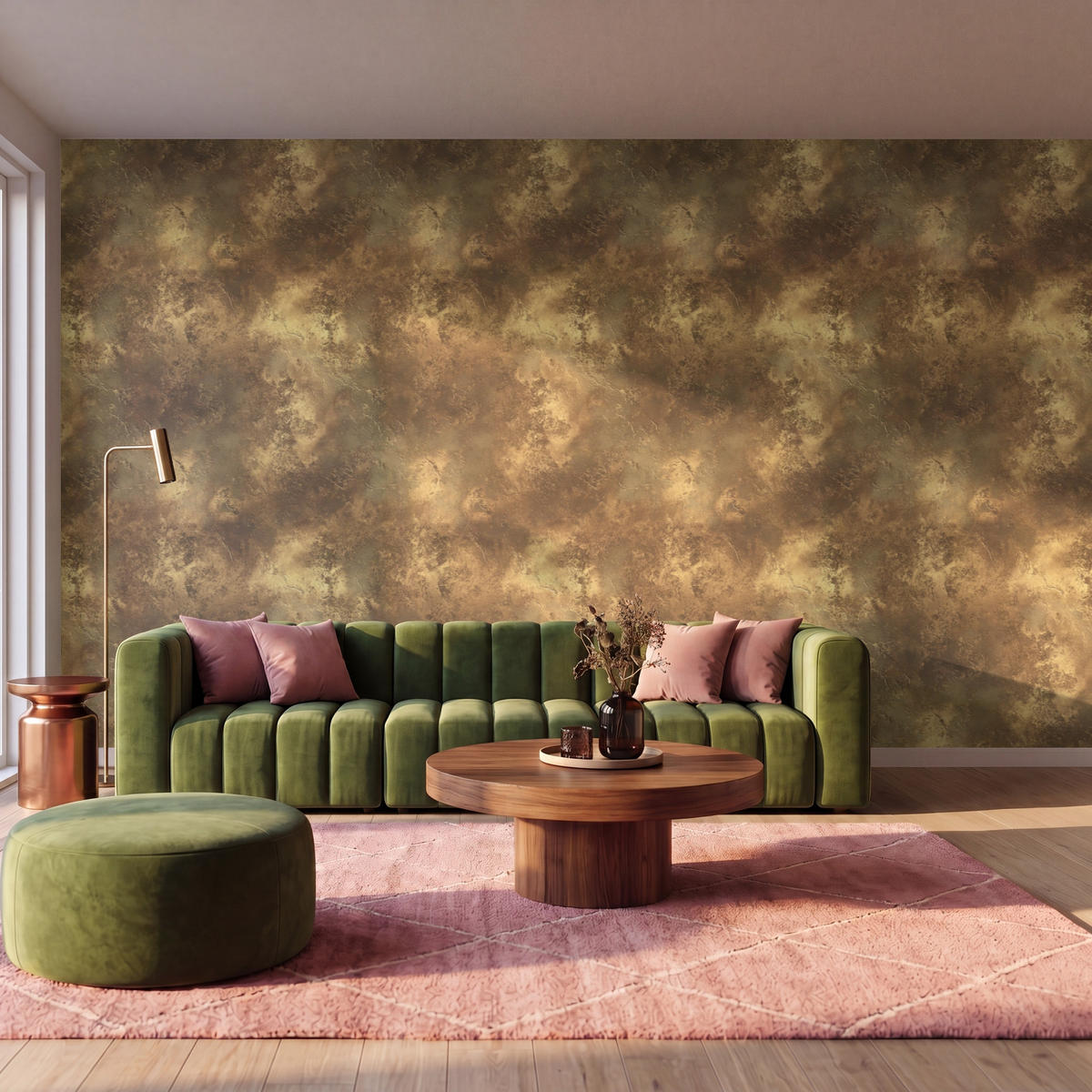 TAPETE - Antik - Metallic-Look - Gold - 450x280 cm - Messingfarben, Papier (450/280cm) - OnlyWow