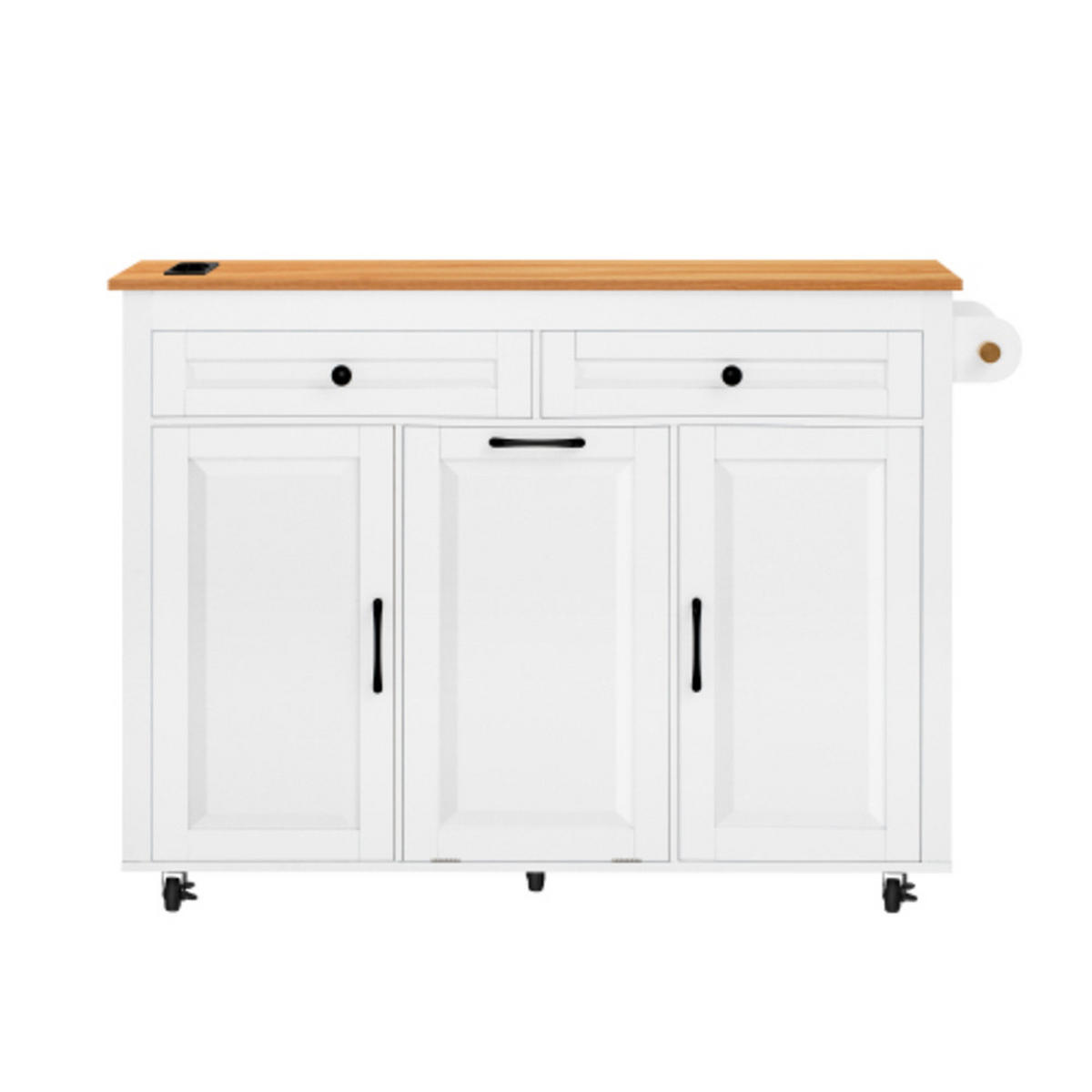 KÜCHENINSEL mit ausziehbarer Arbeitsplatte weiß 120×40-75×92 cm aus MDF - Weiß, Holzwerkstoff (120/92/75cm) - Luhomfu