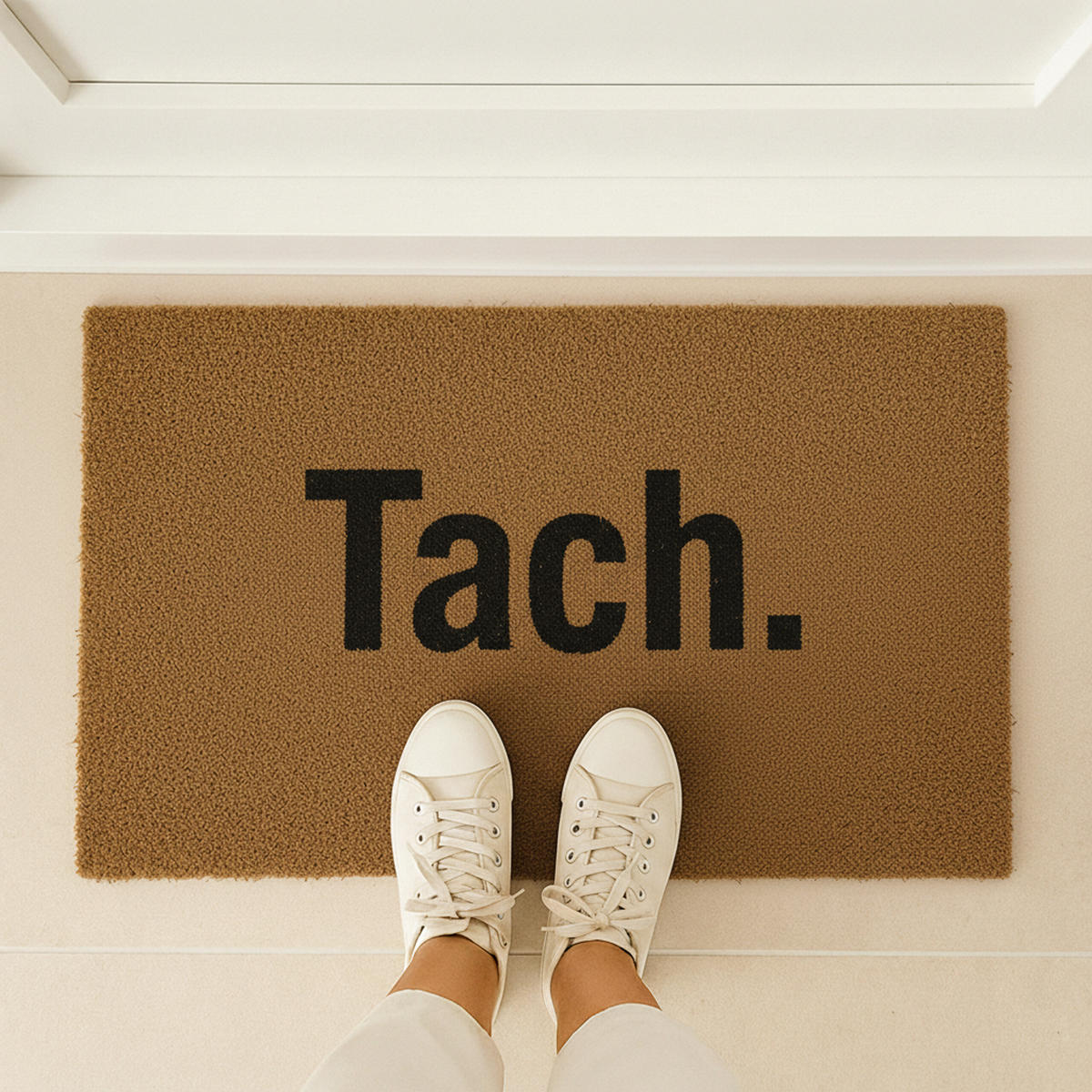 FUSSMATTE - Hellbraun, Kunststoff/Textil (80/50cm) - Relaxdays