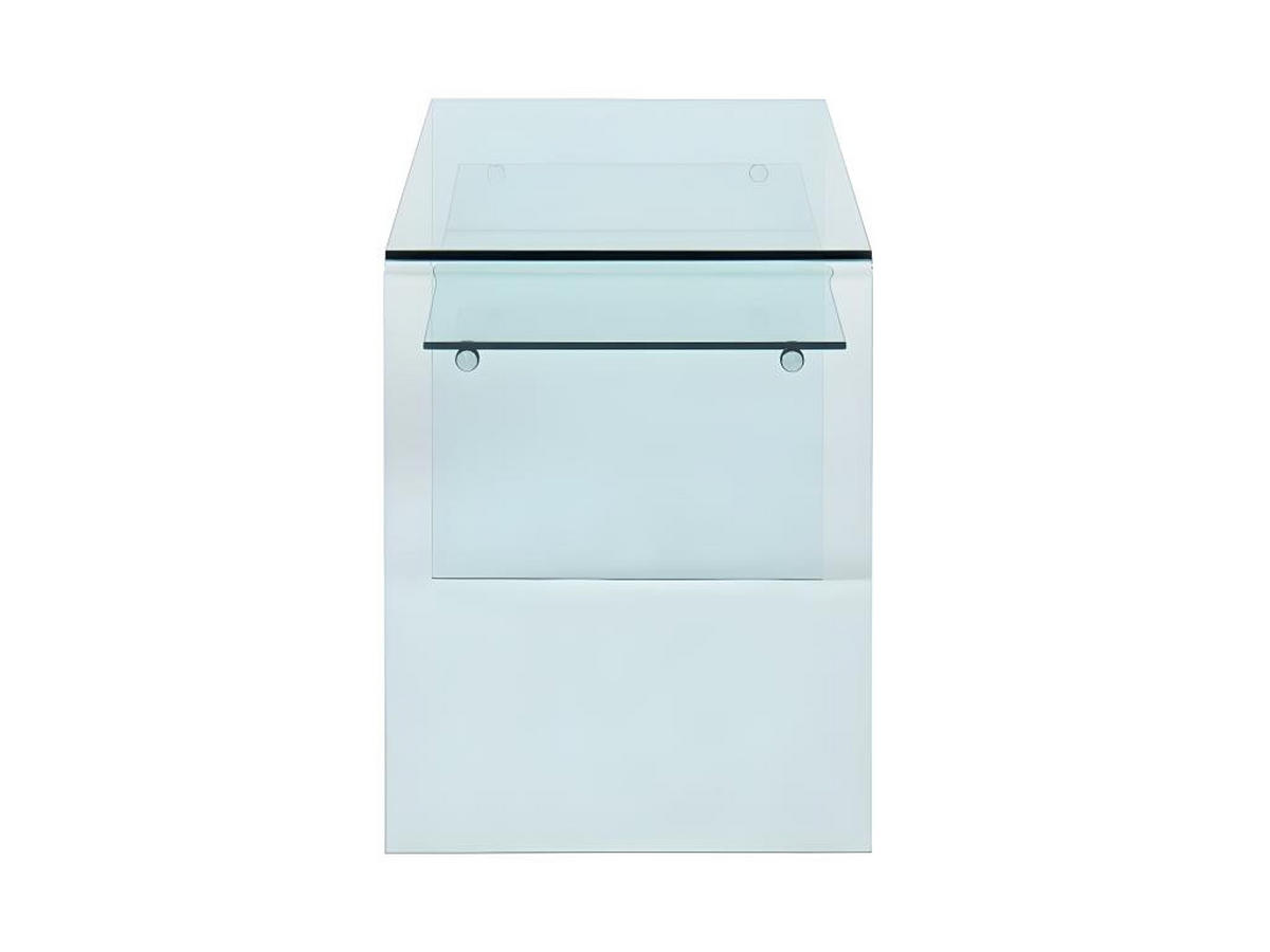 SCHREIBTISCH mit 1 Ablage - Glas - STILEOS - Transparent, Glas (120/60/75cm) - Vente-Unique