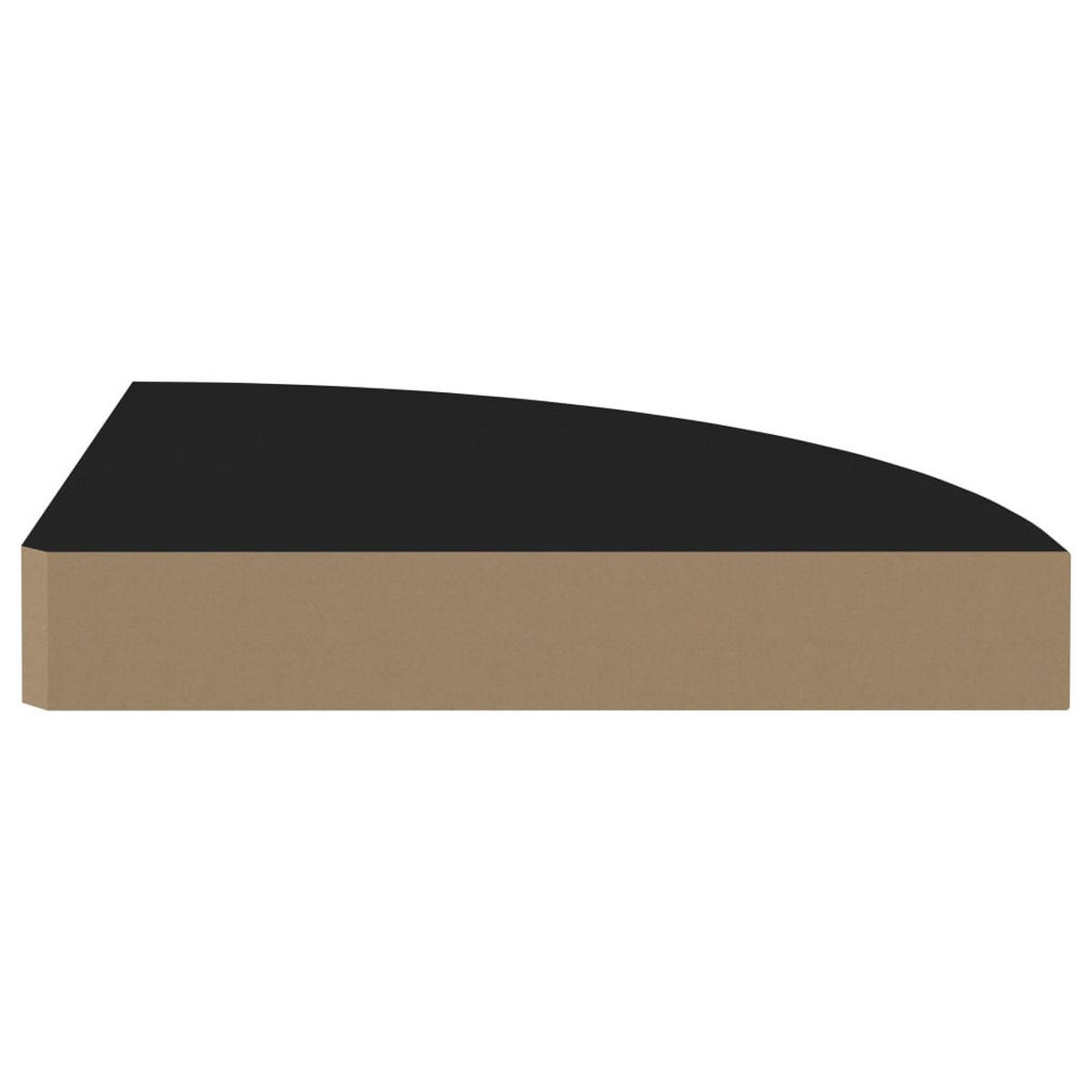 ECK-SCHWEBEREGAL Schwarz 25x25x3,8 cm MDF - Schwarz, Holzwerkstoff (25/3.8/25cm) - furnicato