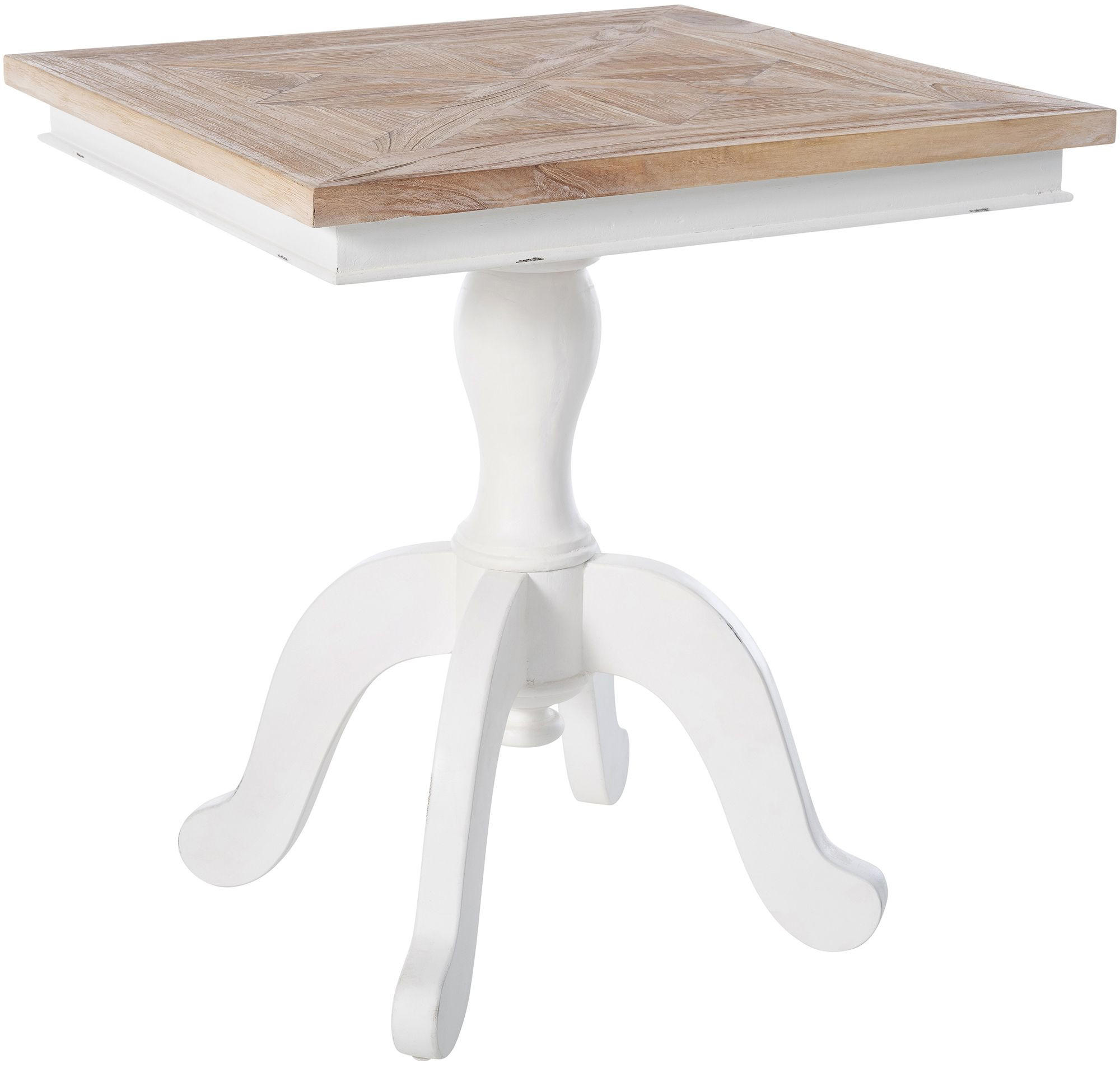 BEISTELLTISCH eckig 70/70/75 cm Holz Natura/Weiß - Eukalyptusholzfarben/Weiß, Holz (70/70/75cm) - CLP