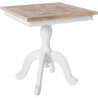 BEISTELLTISCH eckig 70/70/75 cm Holz Natura/Weiß - Eukalyptusholzfarben/Weiß, Holz (70/70/75cm) - CLP