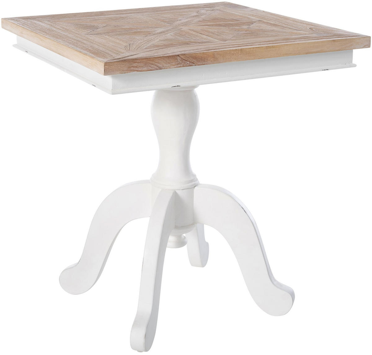 BEISTELLTISCH eckig 70/70/75 cm Holz Natura/Weiß - Eukalyptusholzfarben/Weiß, Holz (70/70/75cm) - CLP