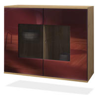 KOMMODE Grömitz Bordeaux Hochglanz - Bordeaux, Holzwerkstoff (92.5/73.5/35cm) - Vladon