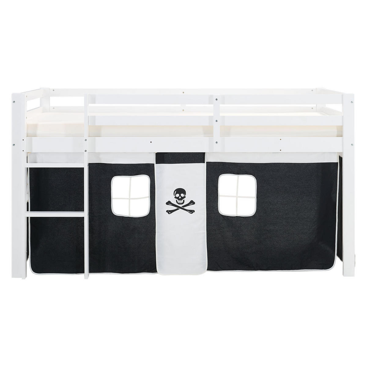 HOCHBETT Lattenrost 90/200 cm Pirat - Schwarz/Weiß, Holz (90/200cm) - Homestyle4u