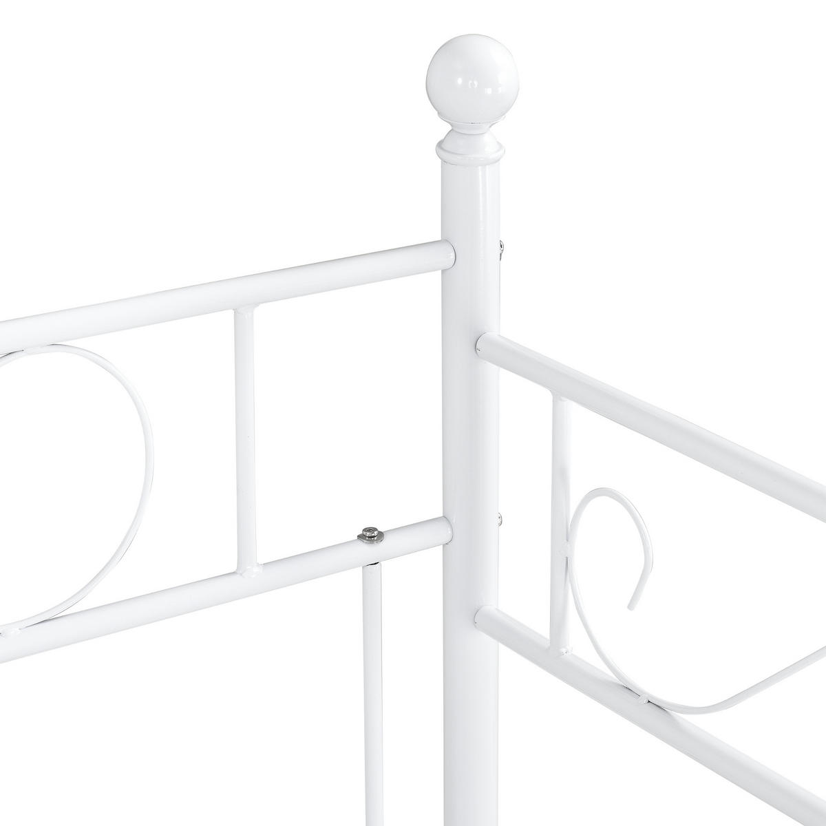 TAGESBETT Granada - Weiß, Metall (90/200cm) - [en.casa]