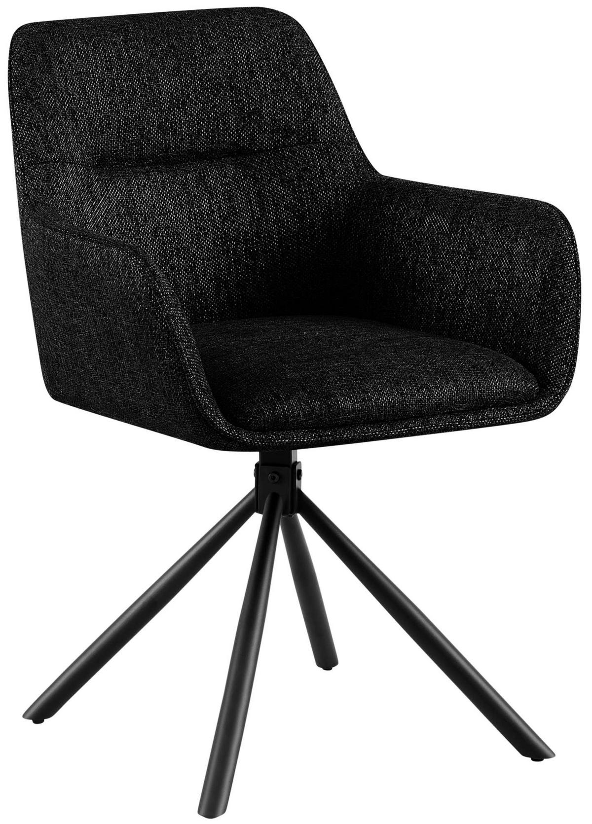 ARMLEHNENSTUHL Stoff schwarz - Schwarz, Textil/Metall (58/84/59cm) - CLP