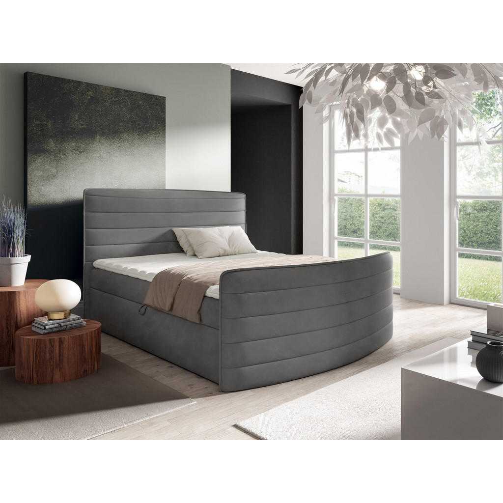 Thumbnail - Fun Möbel Boxbett, Schiefer, Textil, 160x200 cm, Schlafzimmer, Betten, Boxspringbetten