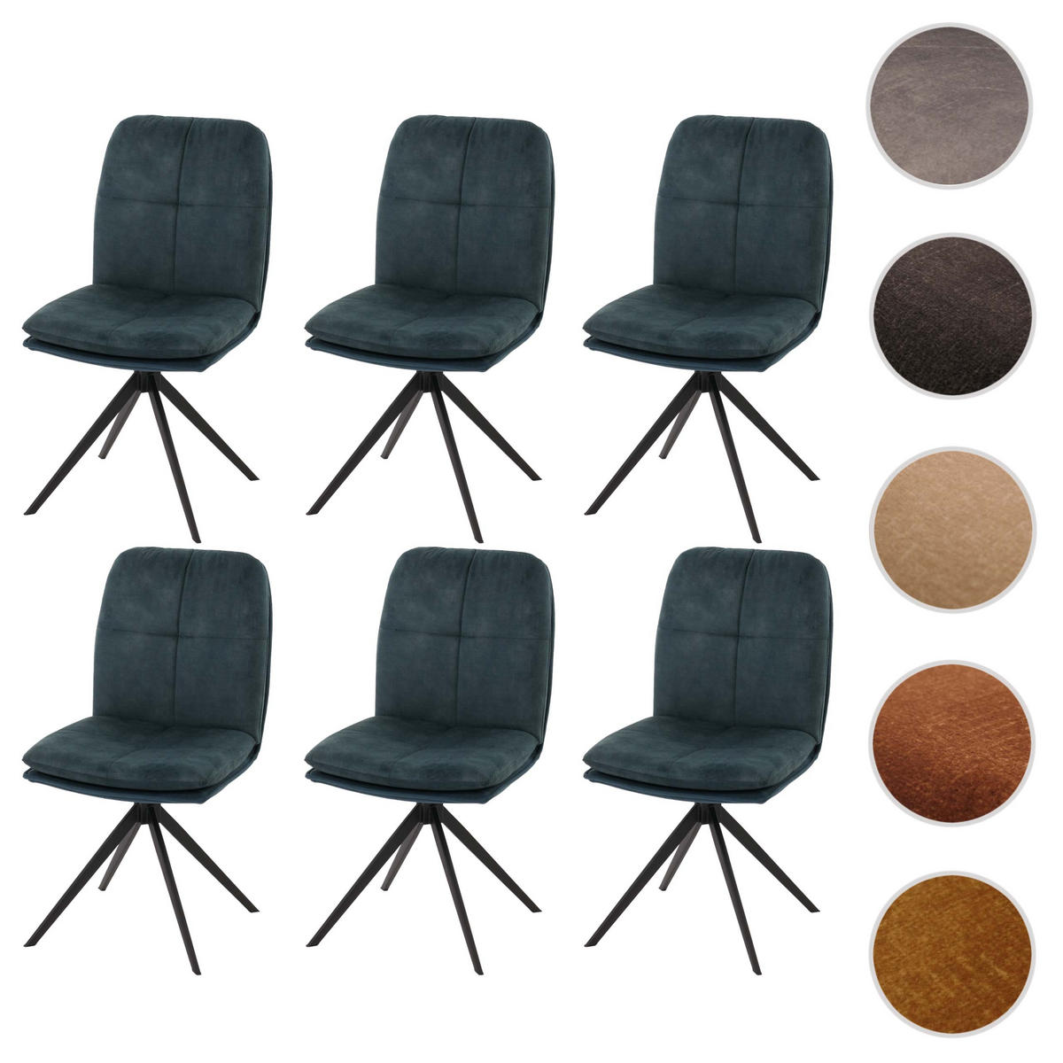 ESSZIMMERSTUHL Blau 6er-Set - Blau, Textil (47/90/56cm) - MCW