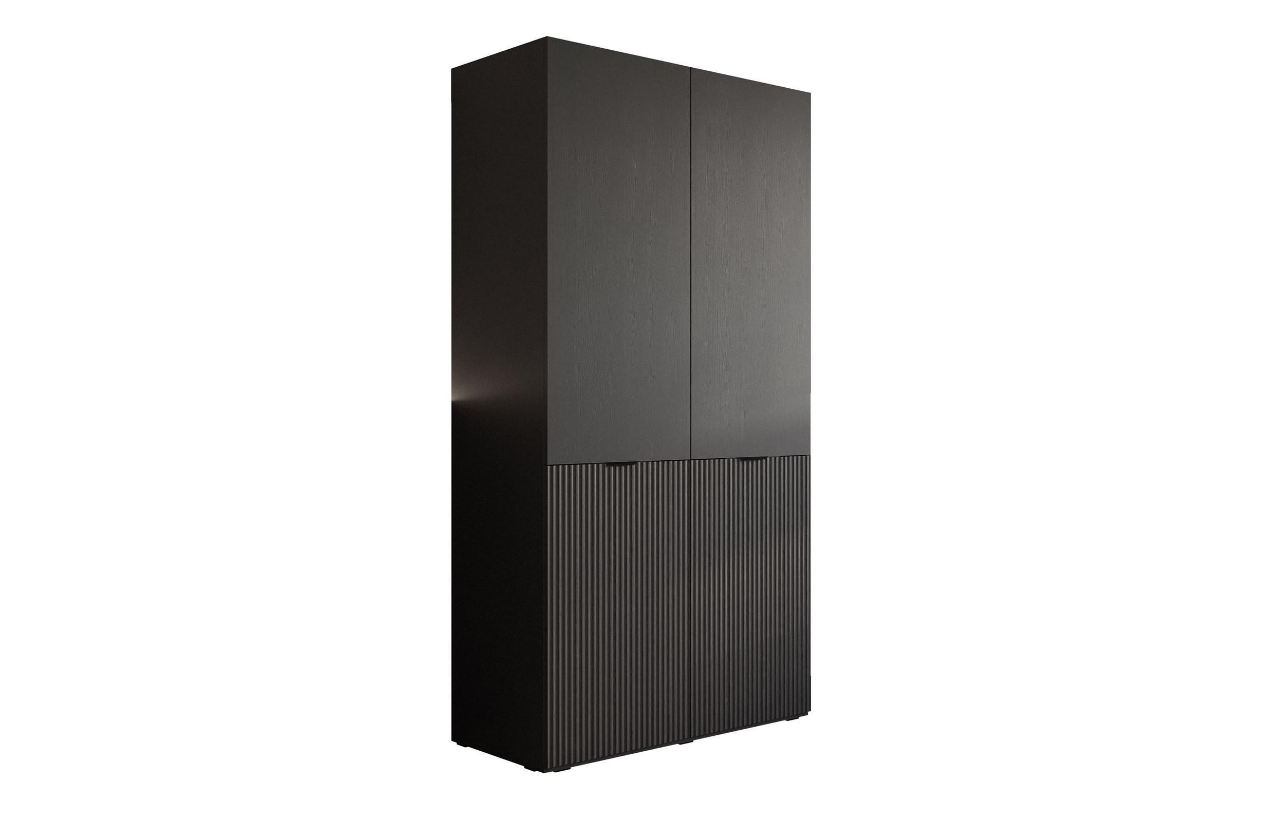 Lookway Kleiderschrank Schwarz 101x200x49 cm
