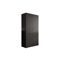 KLEIDERSCHRANK SANDBOX MODERN 100 101/49/200 cm Schwarz Graphit / Schwarz Graphit mit LED ohne Zusatzböden - Schwarz, Holzwerkstoff/Kunststoff (101/200/49cm) - Lookway