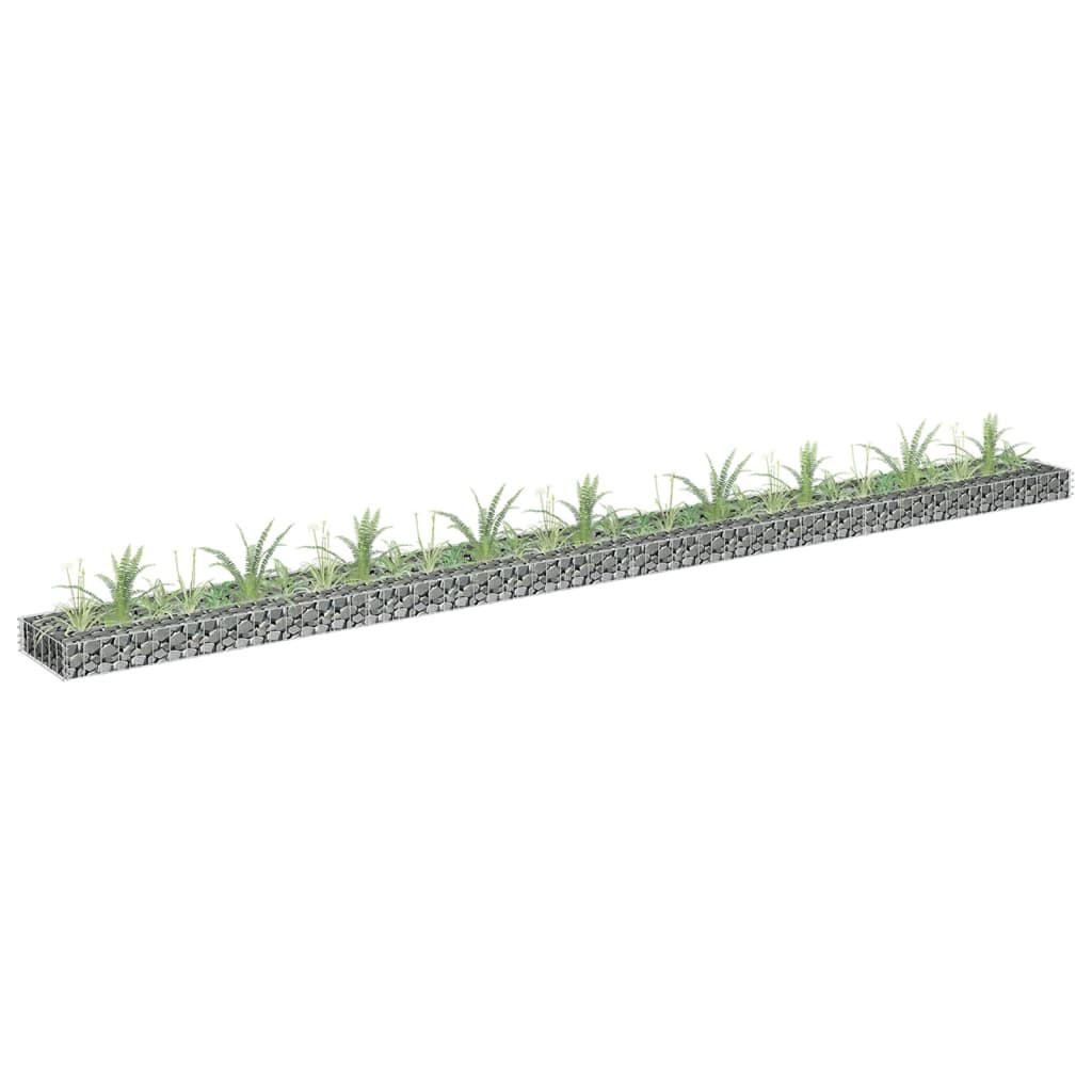 furnicato Gabionen-Hochbeet Silber 30x10x360 cm