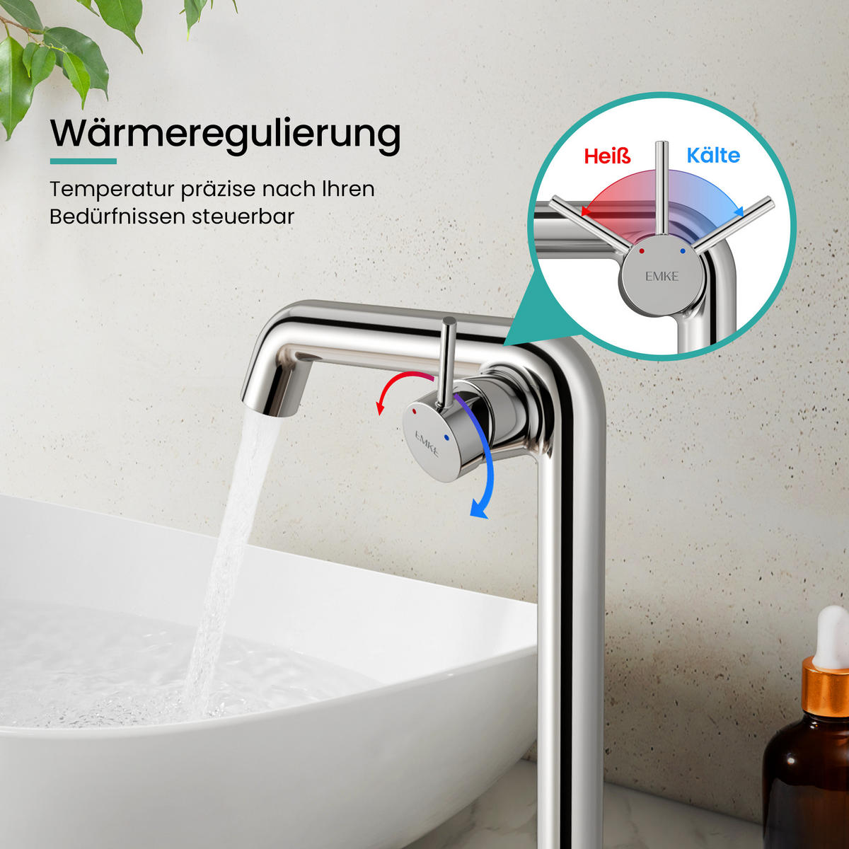 WASCHTISCHARMATUR Wasserzulaufrohr aus Edelstahl Chrom 26cm - Chromfarben, Metall (22/7.6/33.2cm) - EMKE
