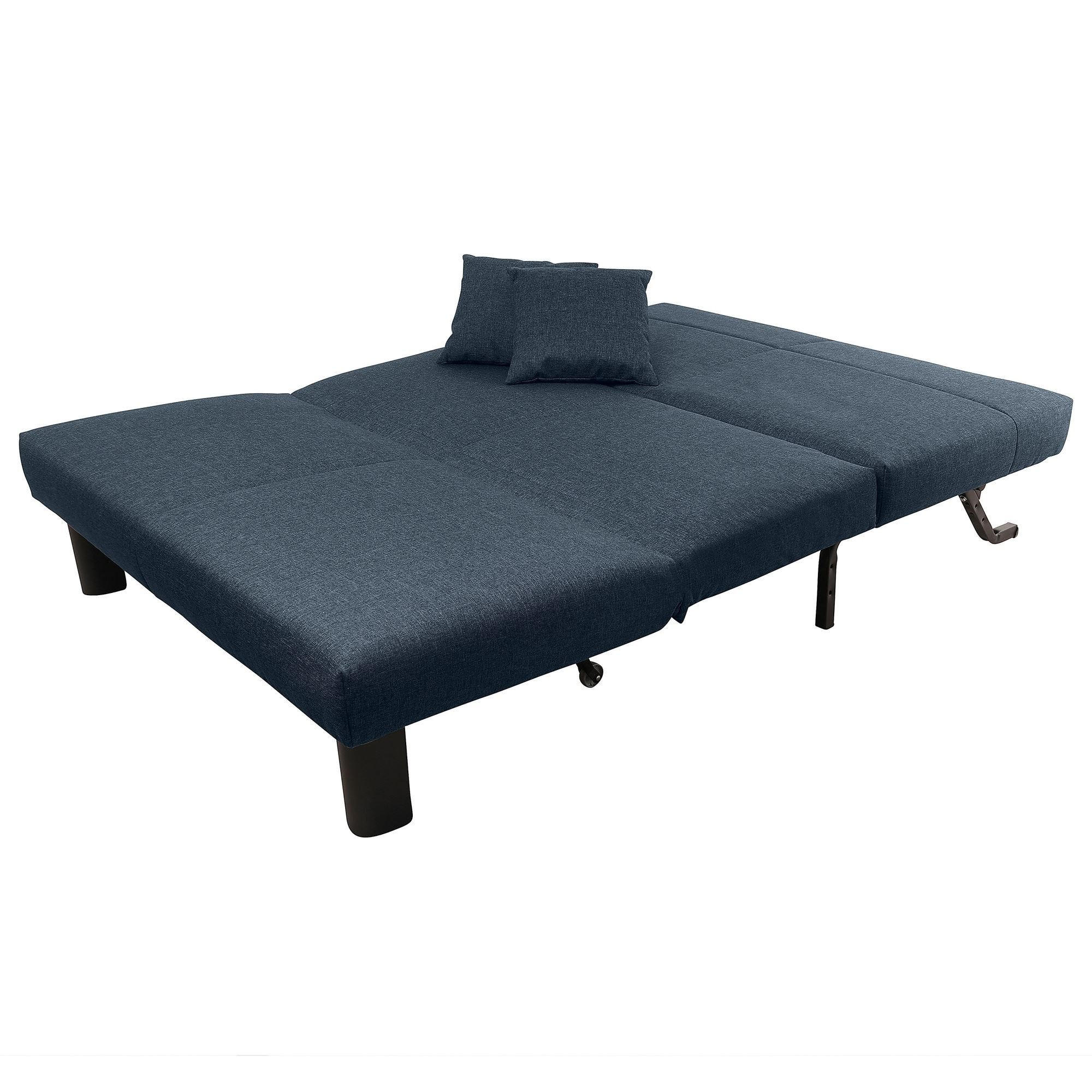 FALTSOFA Kalomira Bezug Flachgewebe Metall schwarz / blau - Blau, Kunststoff (145/84/100cm) - 58aufmkessel