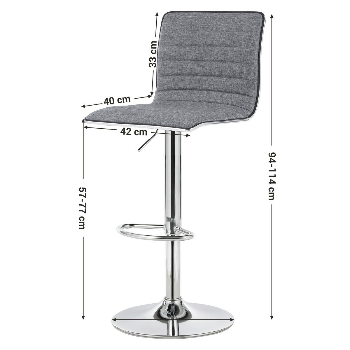 ESSZIMMERSTUHL 2ER-SET - Grau, Holzwerkstoff (40/114/42cm) - Hansiro
