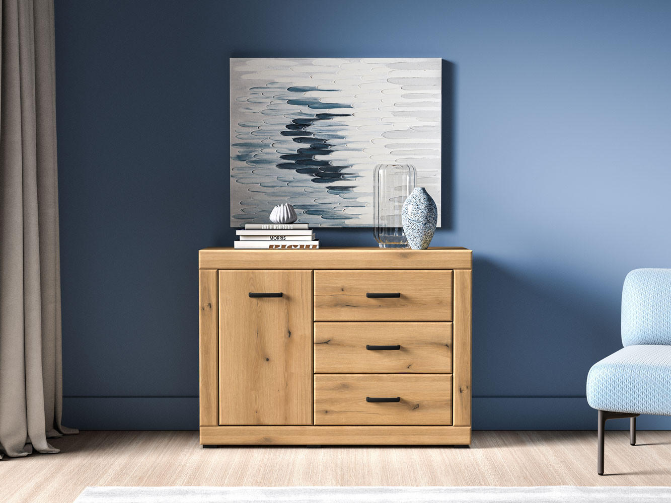 KOMMODE Dora Evoke Eiche 116 / 40 / 85 cm - Eichefarben, Holz/Holzwerkstoff (116/85/40cm) - Feldmann-Wohnen