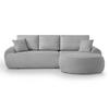 ECKSOFA Teddy L Grau, Bouclé-Stoff, rechts - Schwarz/Grau, Textil (270/170cm) - Beautysofa