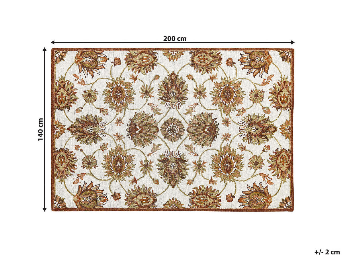 VINTAGE-TEPPICH Ezine 200/140 cm - Beige, Textil (140/200cm) - Beliani