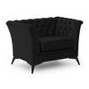 CHESTERFIELD-SESSEL Whitby Schwarz Samt mit schwarzen Füßen - Schwarz, Holz/Textil (116/78/82cm) - S-Style Möbel