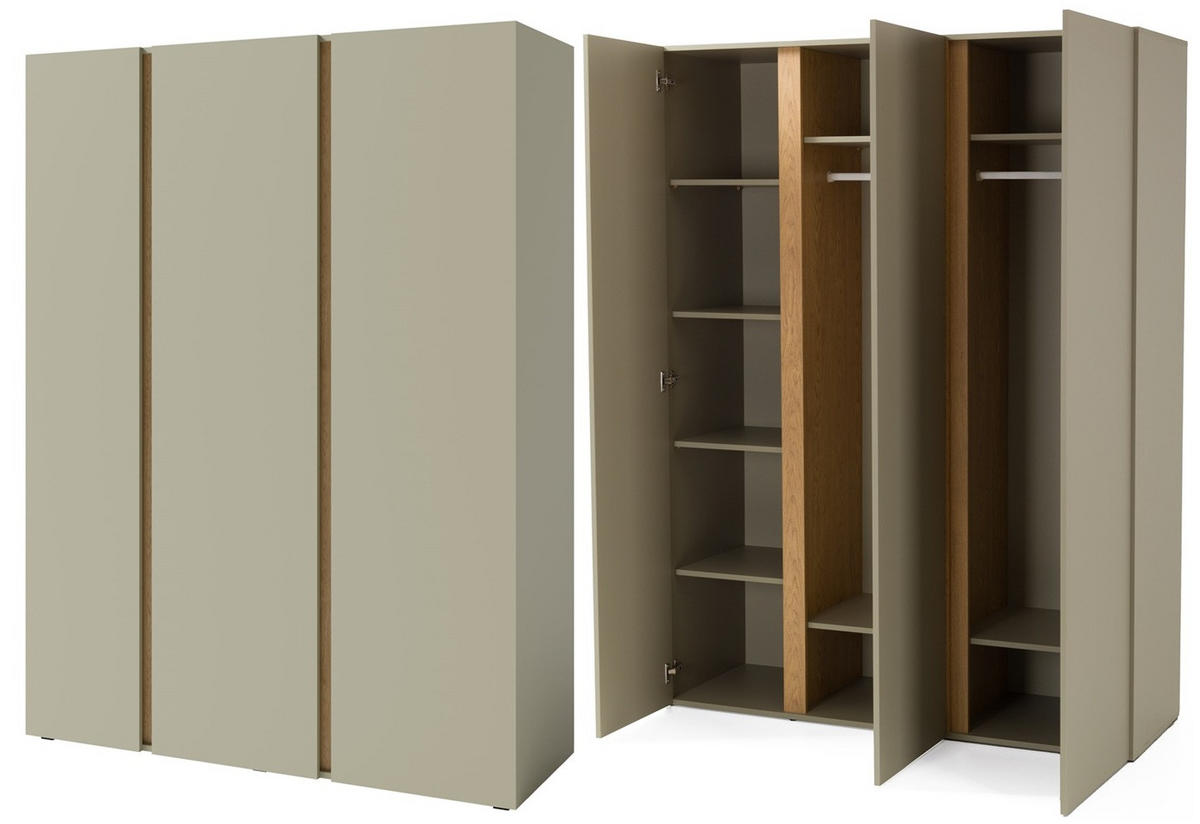 JUGENDZIMMER Laris Set C mit Bett 90 x 200 - Eukalyptus / Eiche Baltic Dune - Eukalyptusholzfarben/Eichefarben, Holzwerkstoff/Metall (145/195/50cm) - QMM TraumMöbel