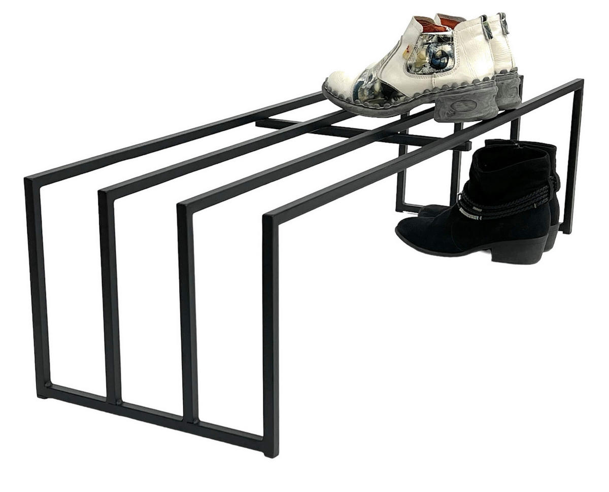 SCHUHREGAL Metall Schwarz 1 Ebene - Schwarz, Metall (92.5/24.5/30cm) - DanDiBo
