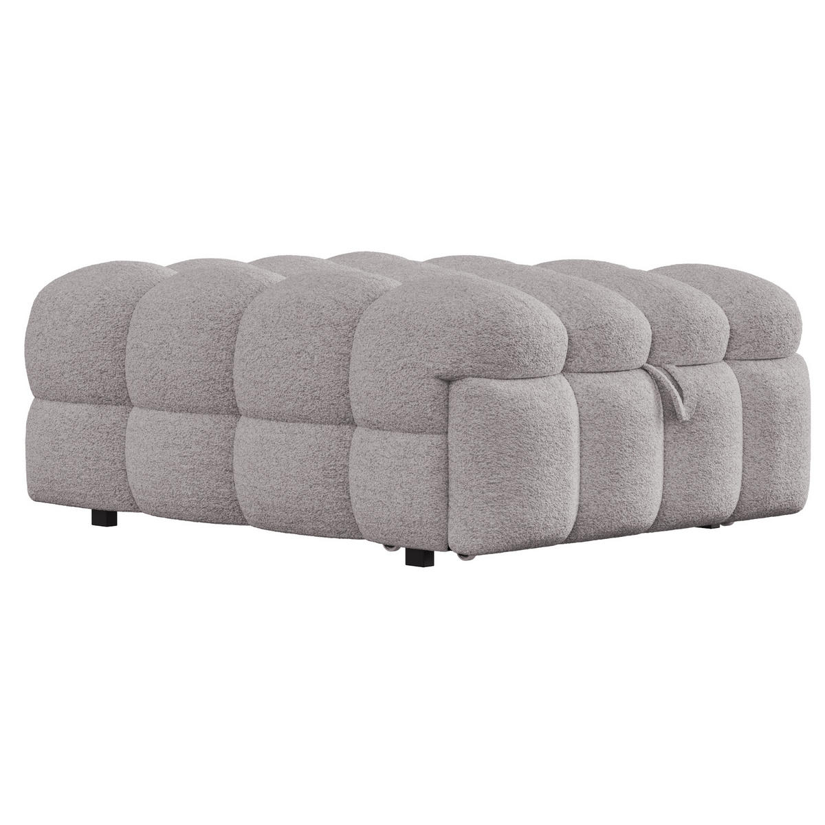 BETT 183/76/42 cm in Grau – 2-in-1 aus Teddy-Stoff, ausziehbar - Grau, Textil (70/180cm) - BEAOK