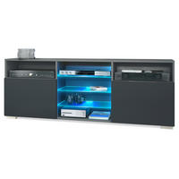 LOWBOARD Granada Front in Schwarz matt - Schwarz, Holzwerkstoff (146/54/35cm) - Vladon