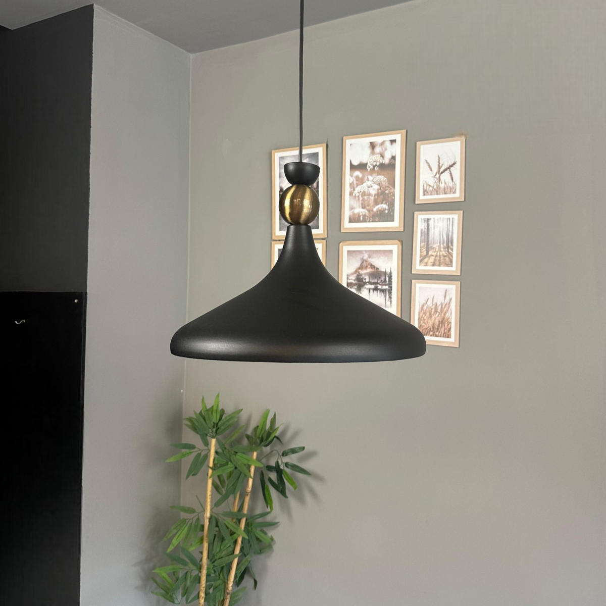 PENDELLEUCHTE Umbrix - Schwarz, Metall (35/35/25cm) - Bamyum