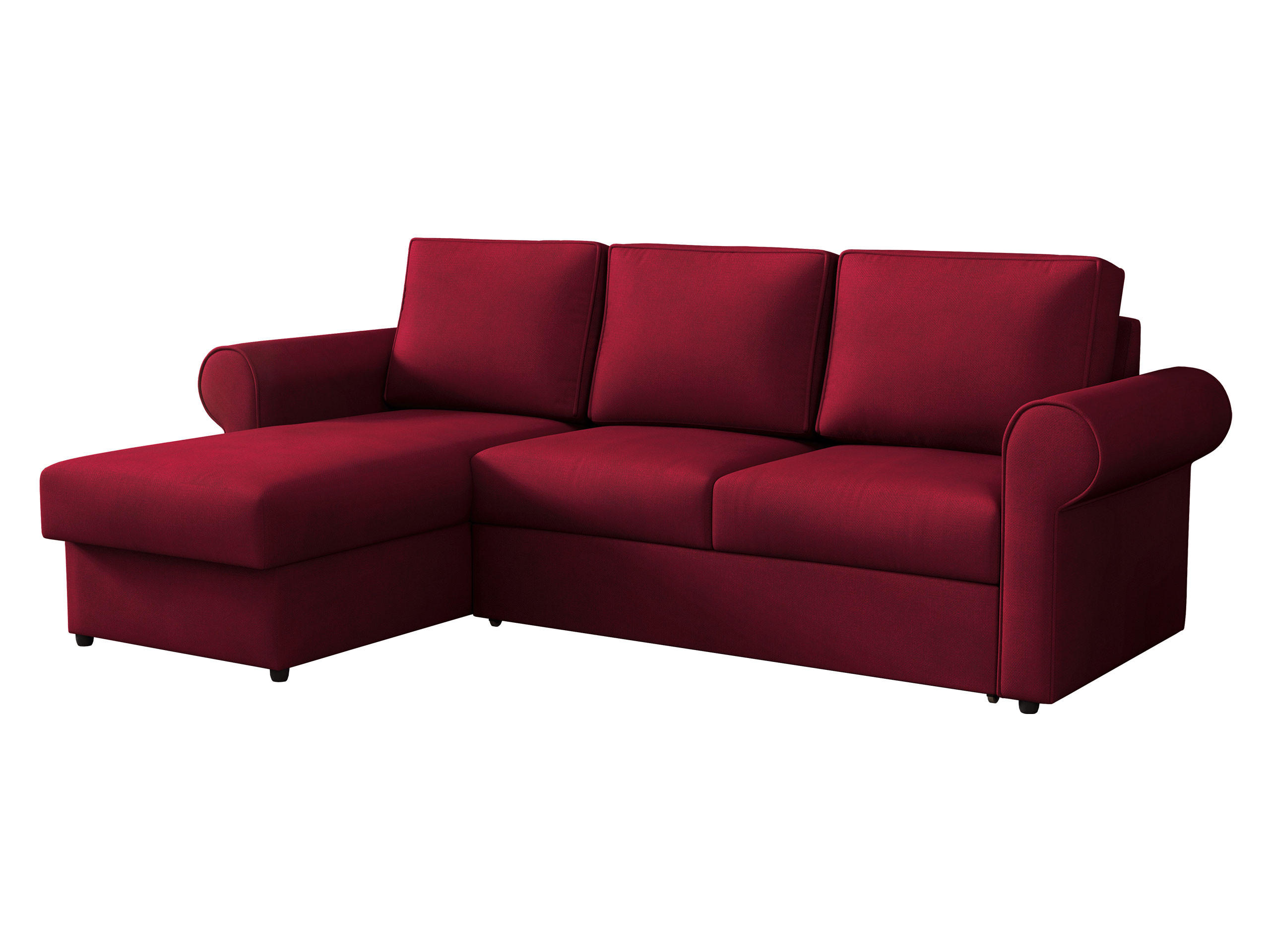 ECKSOFA Monaco - Rot/Schwarz, Holz/Textil (246/155cm) - MIRJAN24