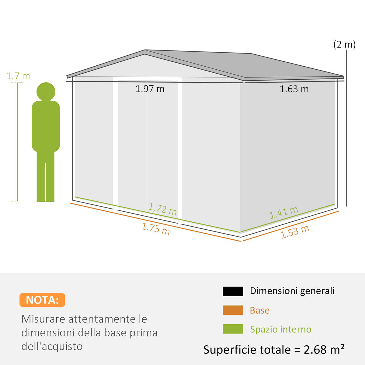GARTENHAUS Braun 1 Stück - Braun, Kunststoff/Metall (163/200/197cm) - GiPP