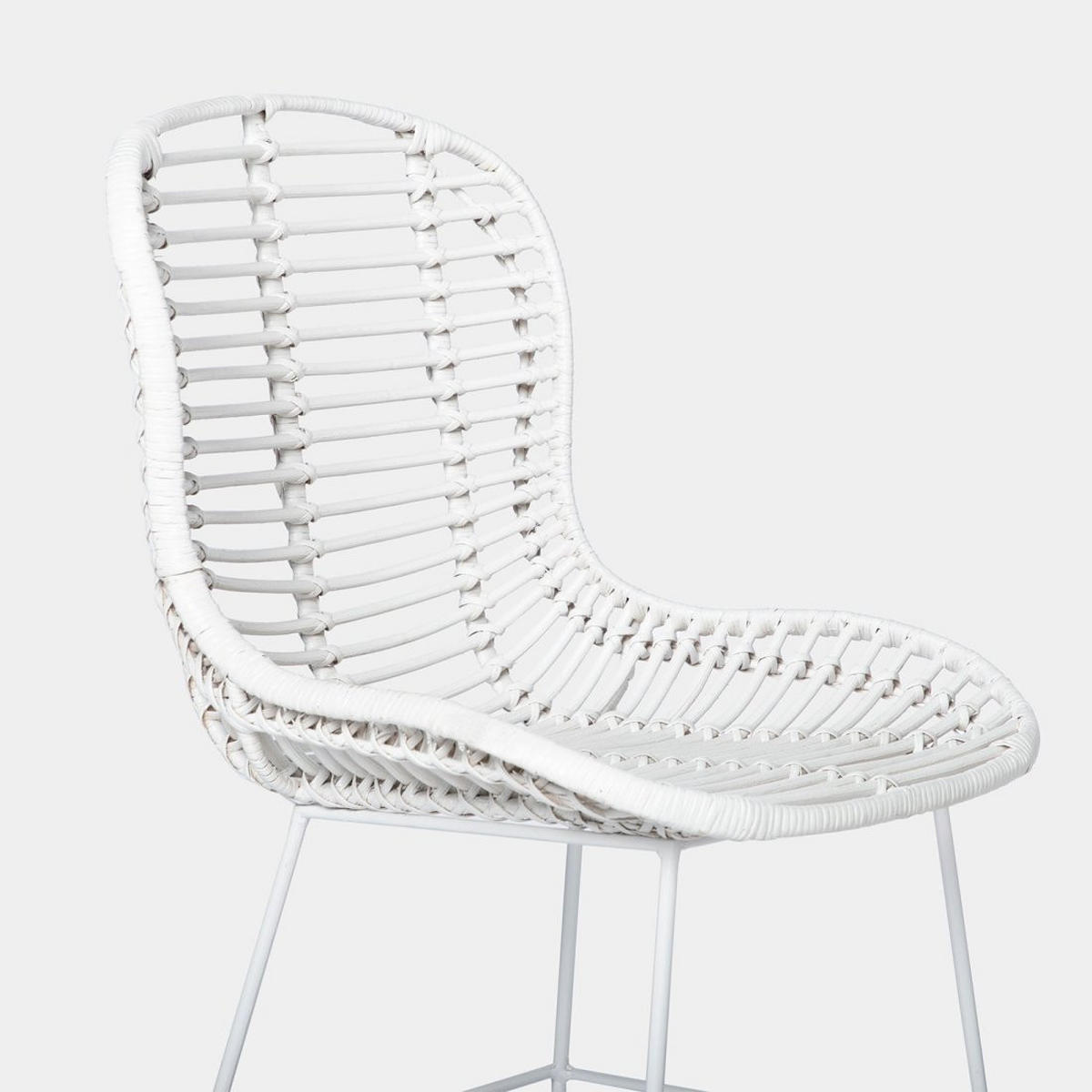 STUHL FÜR DRAUSSEN Leo Weiß 47 cm x 86 cm - Weiß, Naturmaterialien (47/86/57cm)