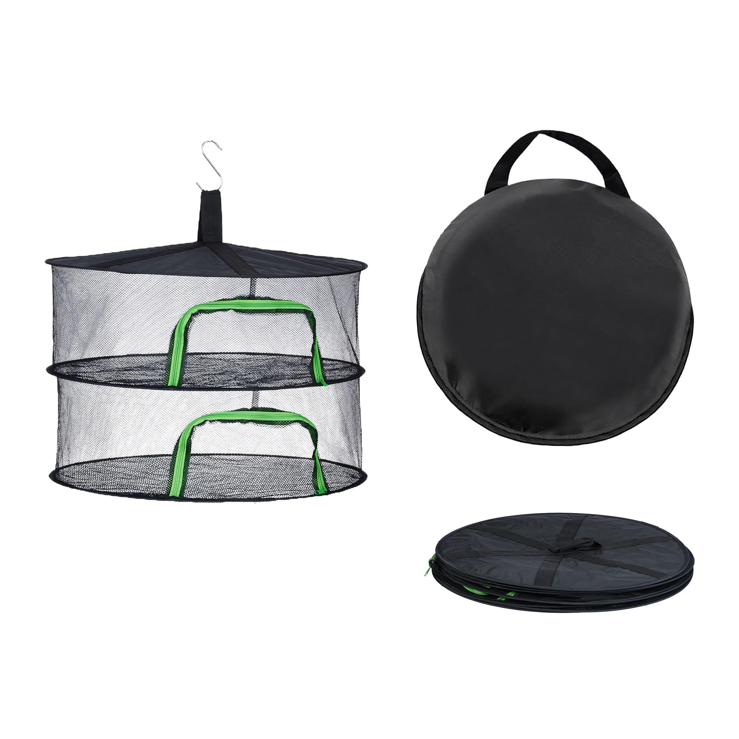 TROCKENNETZ - Schwarz, Textil/Metall (60/40/60cm) - Relaxdays