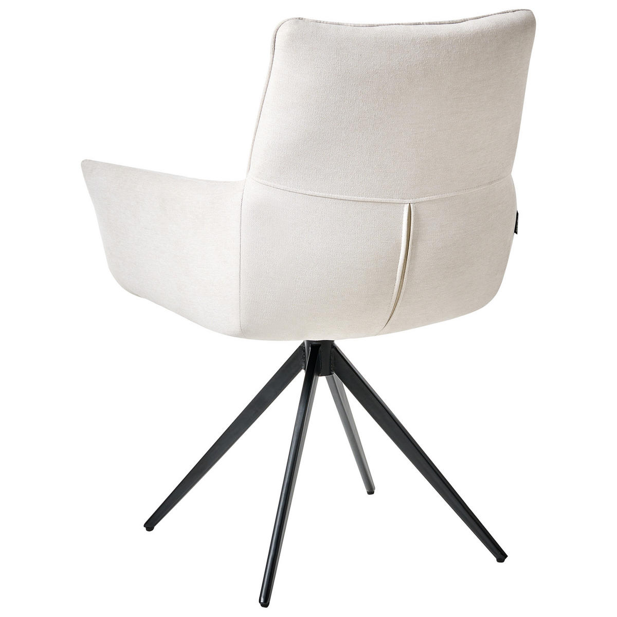 ESSZIMMERSTUHL drehbar Stoff Cremeweiß Corbie - Creme/Schwarz, Holz/Textil (62/89/67cm) - Beliani