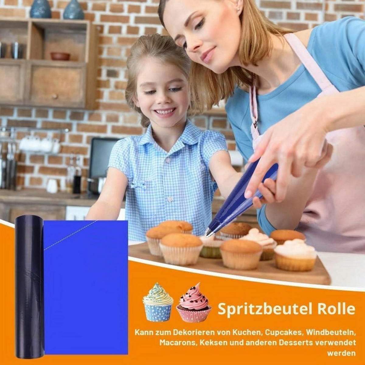 SPRITZBEUTEL 50 Stück 52 x 25 cm extra dick - Blau, Kunststoff (5.5/5.5/25.5cm)