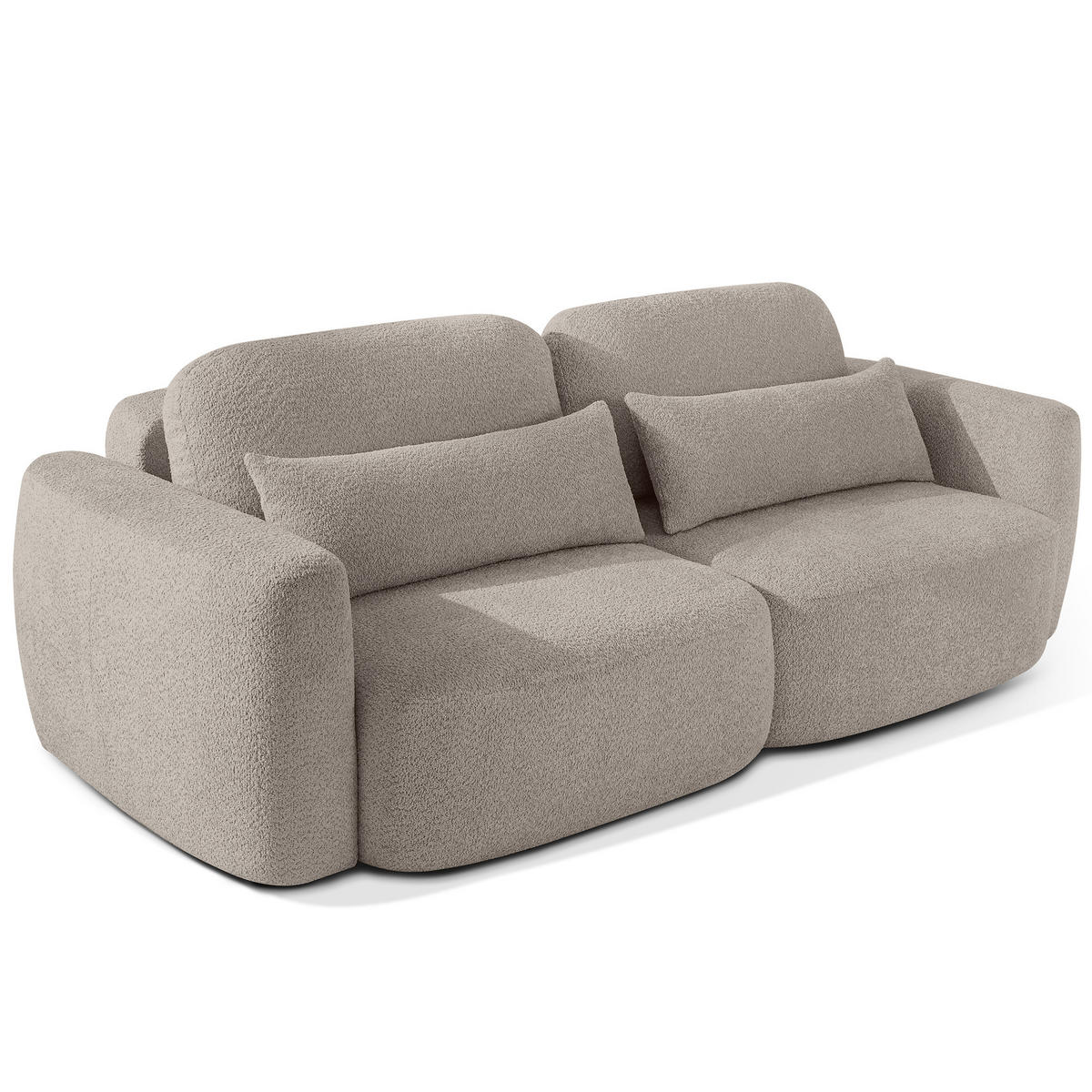 SOFA 3 ELOSA - Grau, Holz/Textil (245/85/115cm) - KONSIMO®