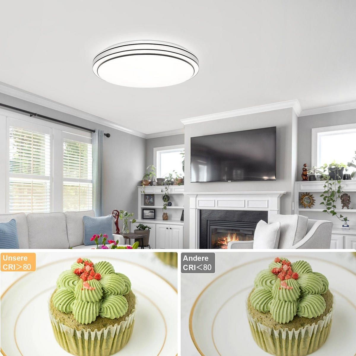 LED-DECKENLEUCHTE Benjamin 27/27/6 cm - Schwarz, Kunststoff (27/27/6cm) - Nettlife