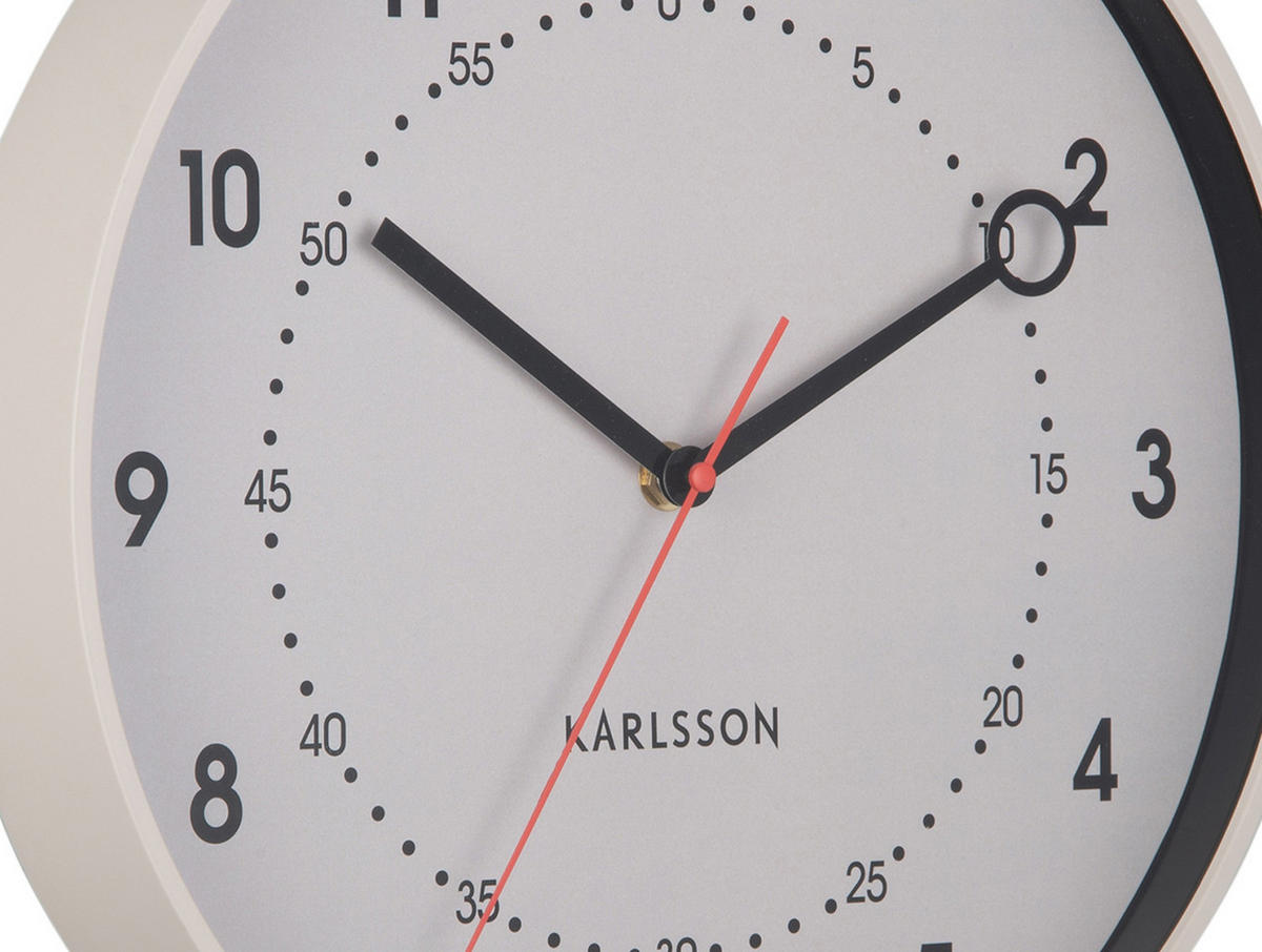 WANDUHR Fresco Grau 31.5/31.5/ - Grau, Kunststoff (31.5/31.5/31.5cm) - Karlsson