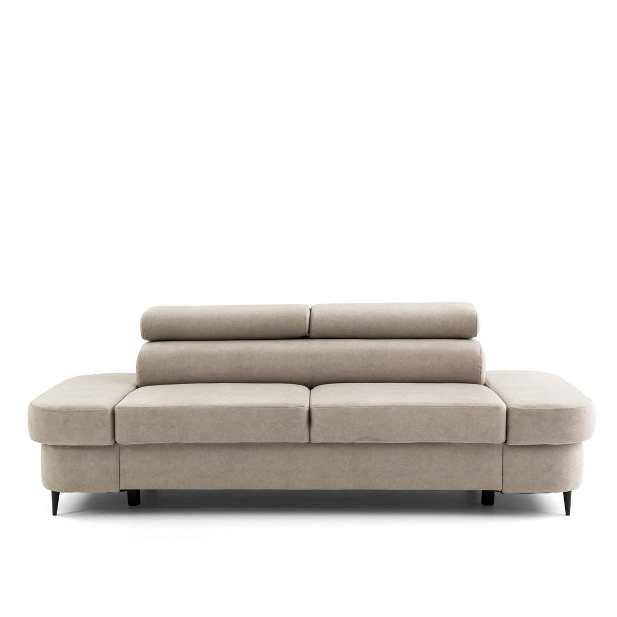 2-SITZER Sofa PRIAM 206 cm Velours Creme - Creme/Schwarz, Holz/Textil (206/95/102cm) - Muffo