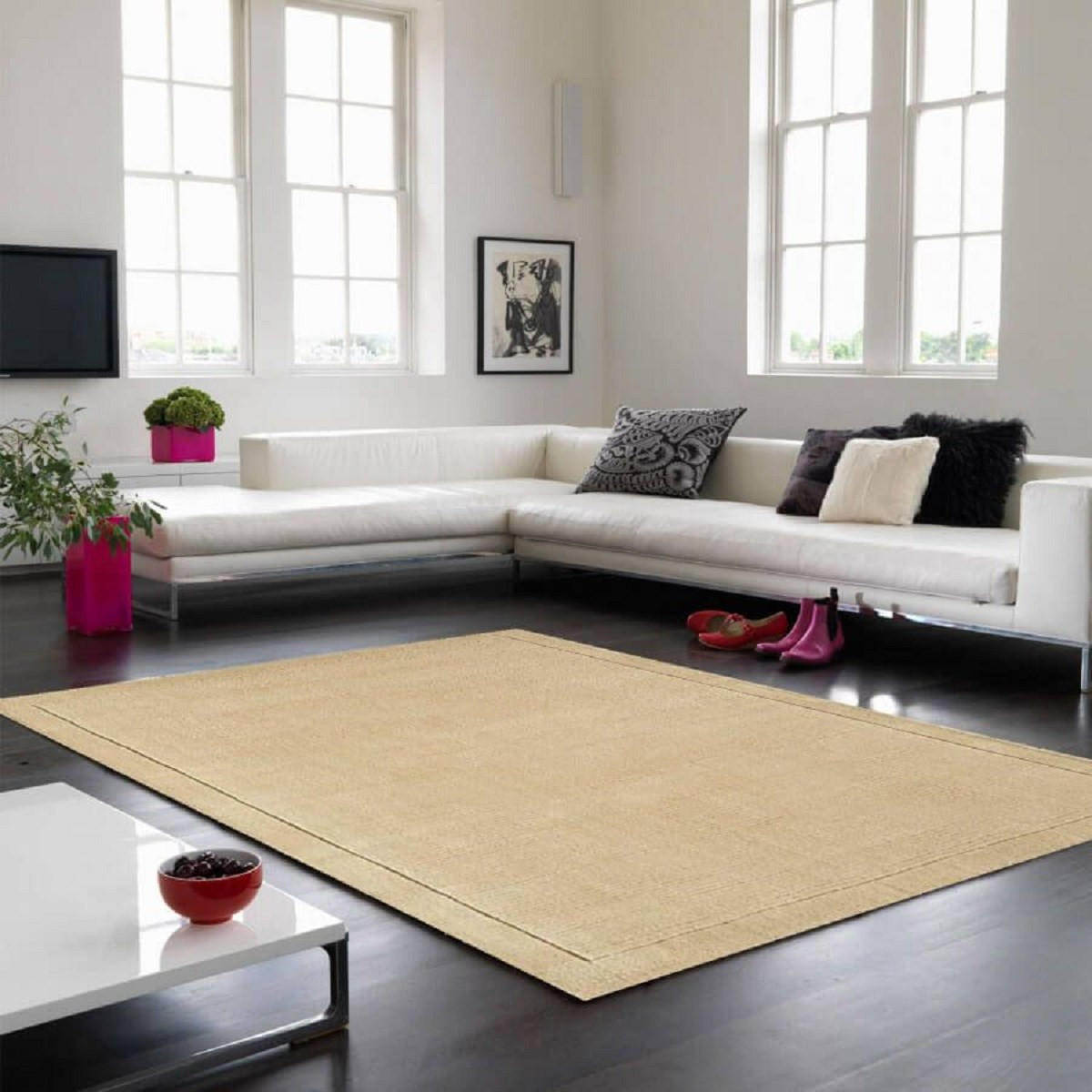 TEPPICH Einfarbiger, getufteter aus reiner Wolle CANDY Beige 160 x 230 cm - Beige, Naturmaterialien (160/230cm) - Novatrend
