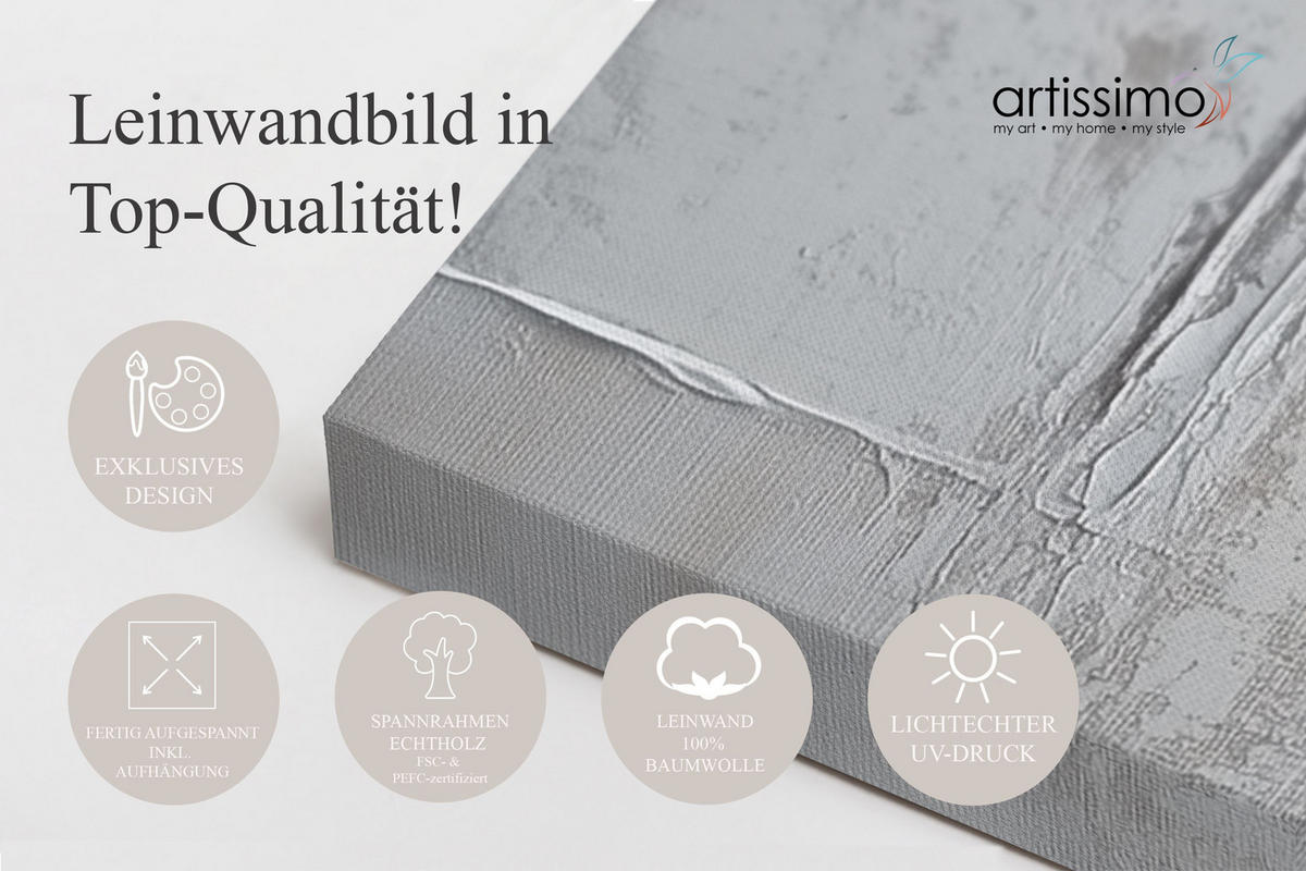 LEINWANDBILD 70x50 cm abstrakte Kunst Bild Wohnzimmer - Beige, Textil (70/50cm) - artissimo