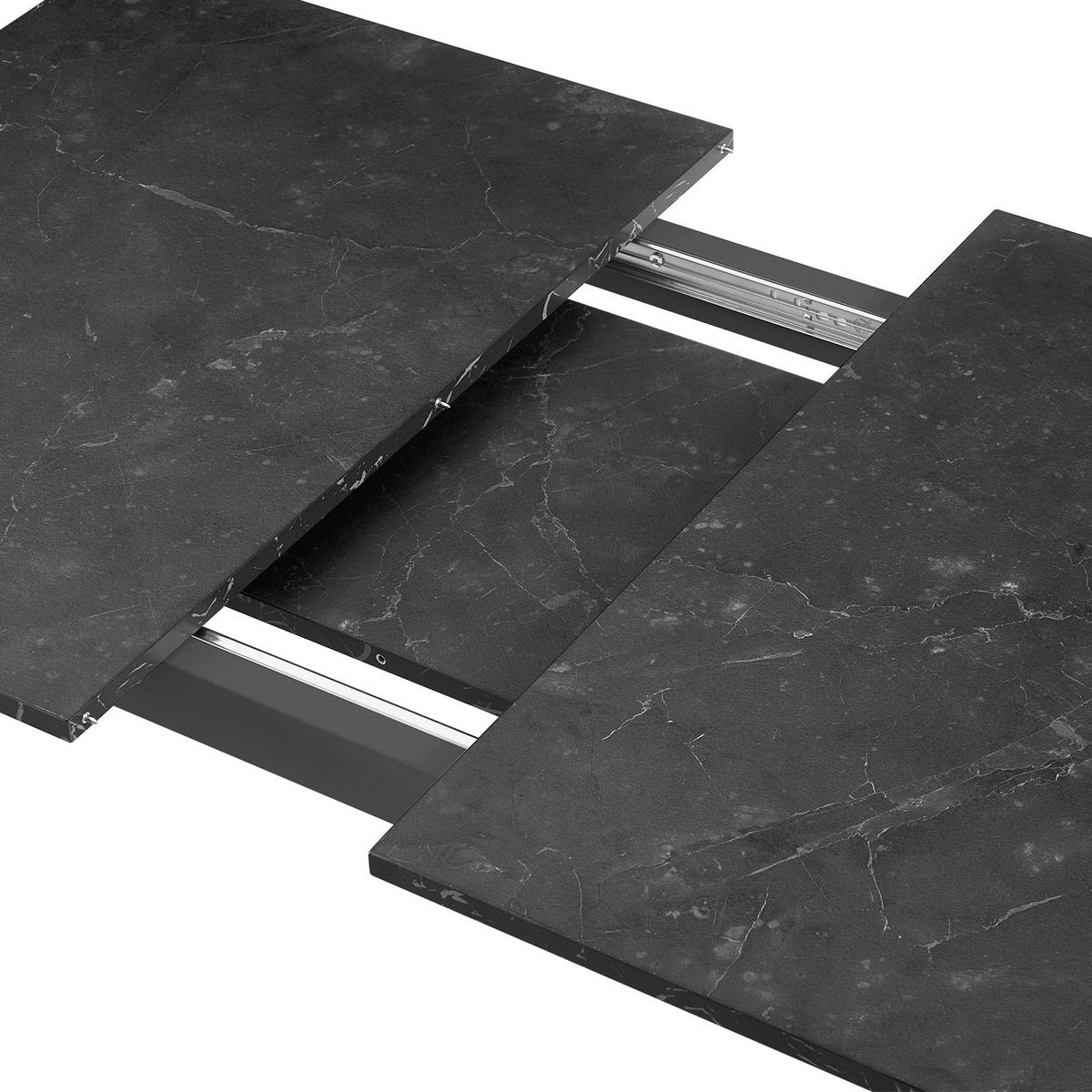 ESSTISCH MARA 120-160/80/76 cm Marmor Schwarz ausziehbar - Schwarz, Holz (80/120/76cm) - B&D Home