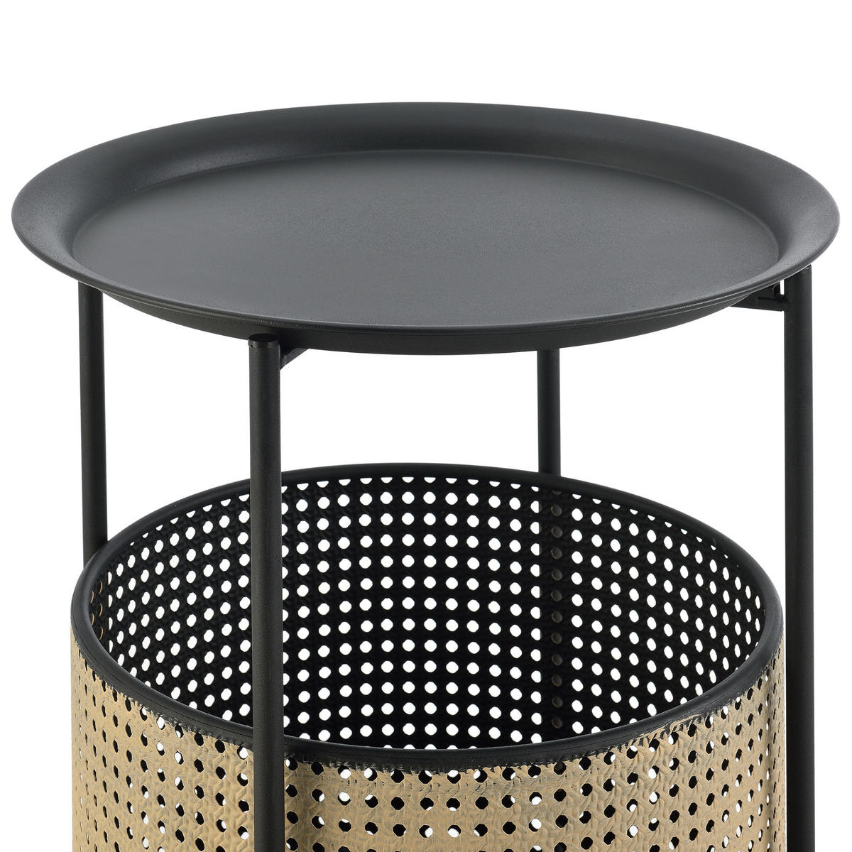 BEISTELLTISCH Beaumont - Schwarz, Metall (35/35/45cm) - [en.casa]