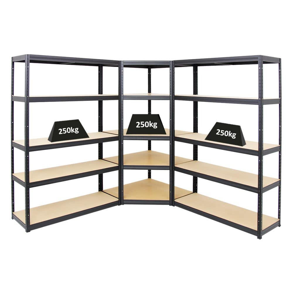 Proregal Eckregal Schwarz 120x180x45 cm