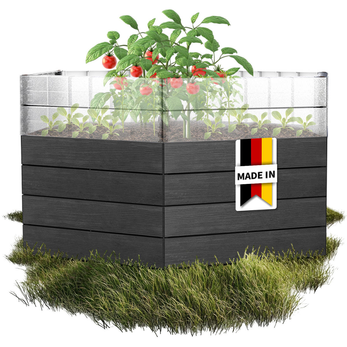 HOCHBEET Turbo XL 75, inkl. Wassersparsystem - Braun, Kunststoff (145/75/145cm) - GARANTIA