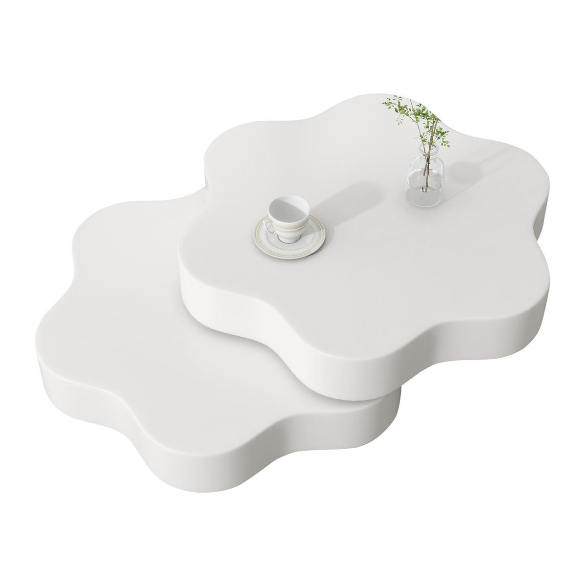 KLUBSKA miza iz MDF, 74,8/67,5/31 cm kremno bela, vrtljiva zgornja plošča - bela, leseni material (74.8/67.5/31cm) - BEAOK