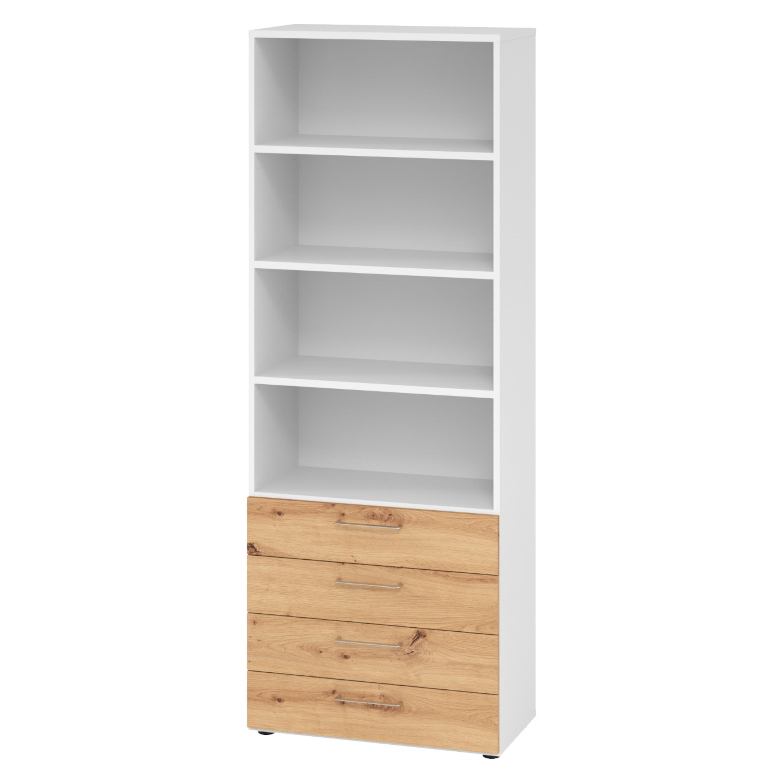 bümö Regal Weiß, Wildeiche 80x215.6x42 cm