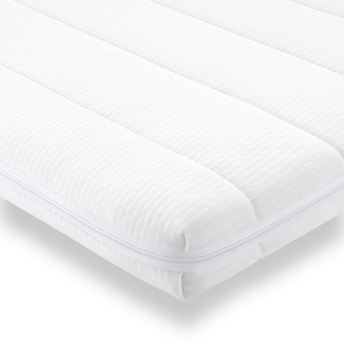 ERGONOMISCHER Topper 90x200 - Matratzenauflage aus Kaltschaum - Atmungsaktiv, bequem, Höhe 5cm - Weiß, Textil (200/90cm) - Sleepneo