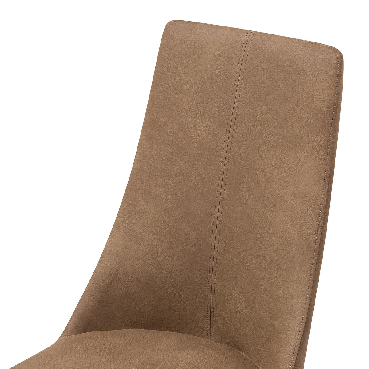 ESSZIMMERSTUHL 2er-Set Kunstleder Braun Clayton - Braun, Textil/Metall (47/96/58cm) - Beliani
